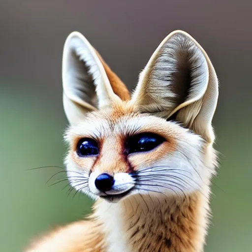 Image similar to a fennec fox with gigantic ears, national geographic photography, highly detailed