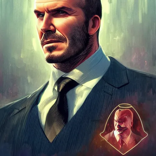 Prompt: portrait of David Beckham as Marvel's Kingpin, accurate, intricate, headshot, highly detailed, digital painting, artstation, concept art, sharp focus, illustration, art by artgerm and greg rutkowski and alphonse mucha