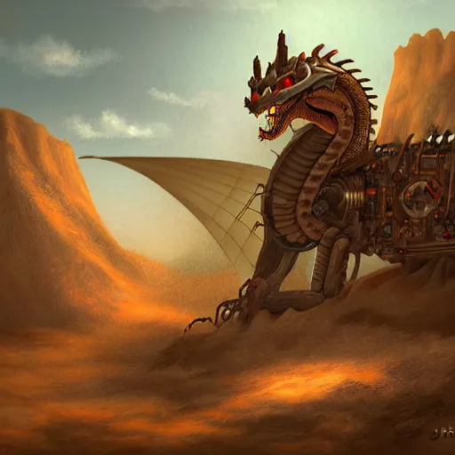 Image similar to a portrait of a mechanical dragon in a scenic environment by josh nizzi