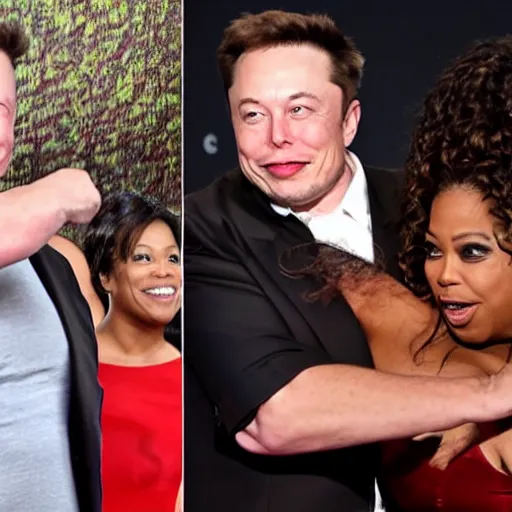 Image similar to elon musk punching oprah