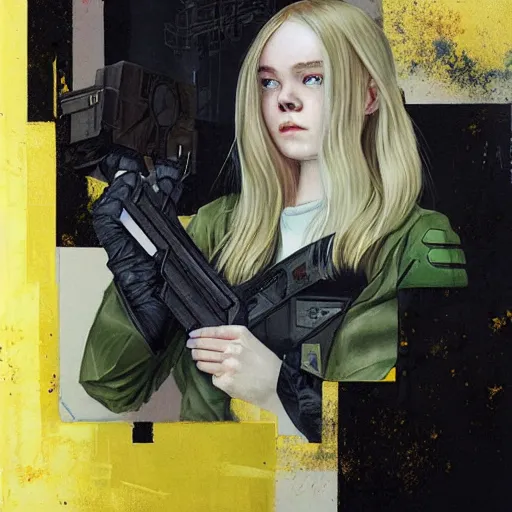 Image similar to Elle Fanning in Halo 2 and ODST picture by Sachin Teng, asymmetrical, dark vibes, Realistic Painting , Organic painting, Matte Painting, geometric shapes, hard edges, graffiti, street art:2 by Sachin Teng:4