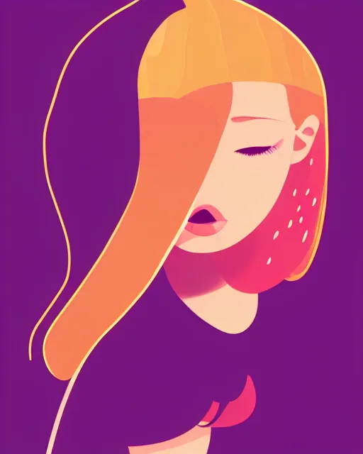 Prompt: girl artwork by cabu, golden hour, illustration, highly detailed, simple, smooth and clean vector curves, no jagged lines, vector art, smooth, artstation