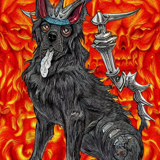 Image similar to three - ply portrait death dog dark souls in golden red armor made of polished dragon bones looks relaxed, quantum physics, victorian era