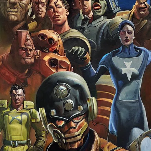 Prompt: Fallout painting by alex ross