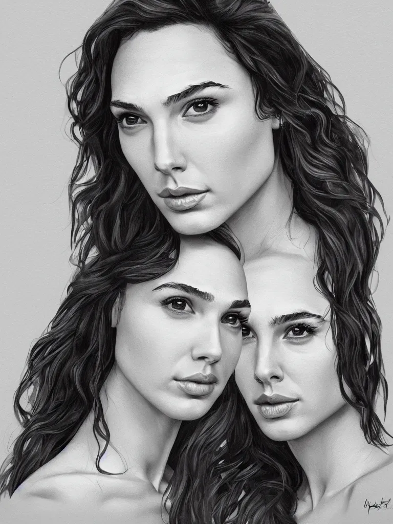 Image similar to a beautiful portrait of gal gadot by Karmen loh and, detailed, proportional, trending on art station, 4k
