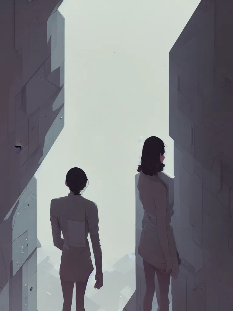 Image similar to by moebius and atey ghailan | brutalist portrait |