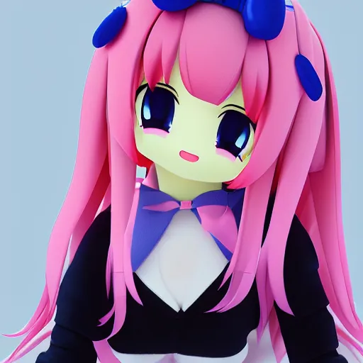 Prompt: cute fumo plush of a popstar girl, anime girl, idol, vray