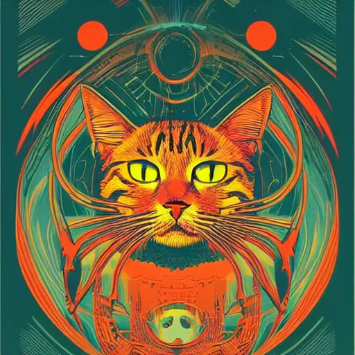 Image similar to artwork by kilian eng, awesome cat, 4 k