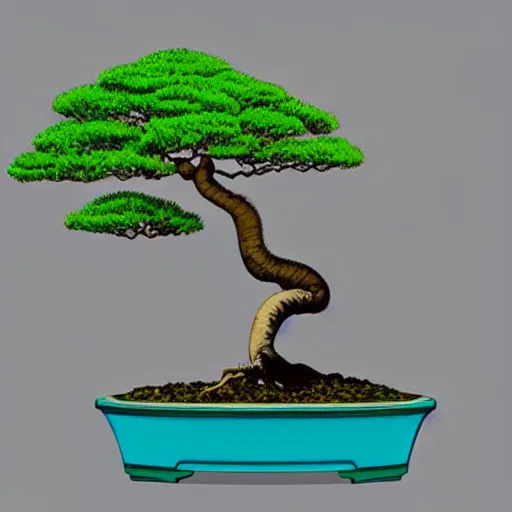 Image similar to bonsai acacia! tree but minimalistic concept art by frank stella gilleard james whalen tom, colorful, soft light, trending on artstation, minimalism