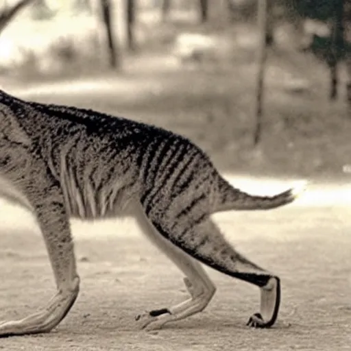 Image similar to plaroid photo of a thylacine