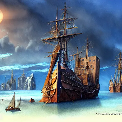 Image similar to captain philips, a detailed matte painting by anton pieck, deviantart contest winner, fantasy art, concept art, official art, matte drawing