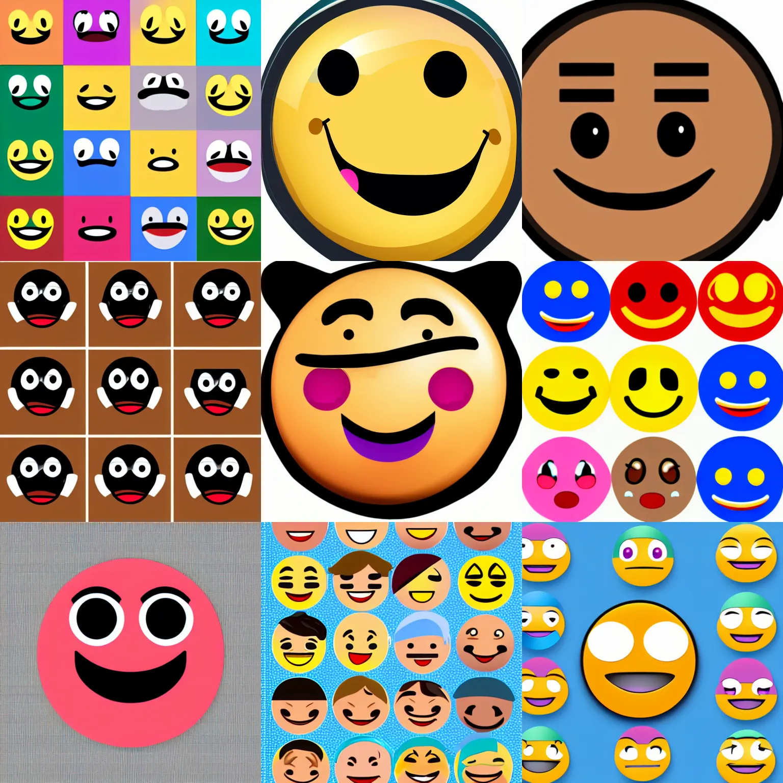 Prompt: flat 2D smiling emoji, clip art