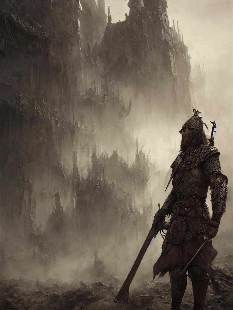 Image similar to viking warrior, as inquisitor medieval, dark, intricate, highly detailed, smooth, artstation, digital illustration by Ruan Jia and Mandy Jurgens and Artgerm and Wayne Barlowe and Greg Rutkowski and Zdislav Beksinski hyper realistic, dystopian, solarpunk, realism, magical imagery, best algorithm, digital cinema camera, cooke lens feel, wide angle, 3D modelling, digital art, art by Zbrush