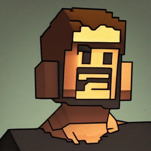 Image similar to Steve from Minecraft, Steve is falling into the dark eldritch void, chiaroscuro, dramatic lighting