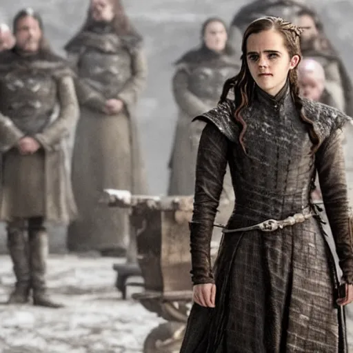 Image similar to A still of Emma Watson in Game of Thrones