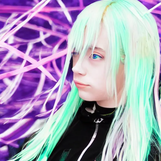 Image similar to Billie Eilish as A Japan anime 4k detail