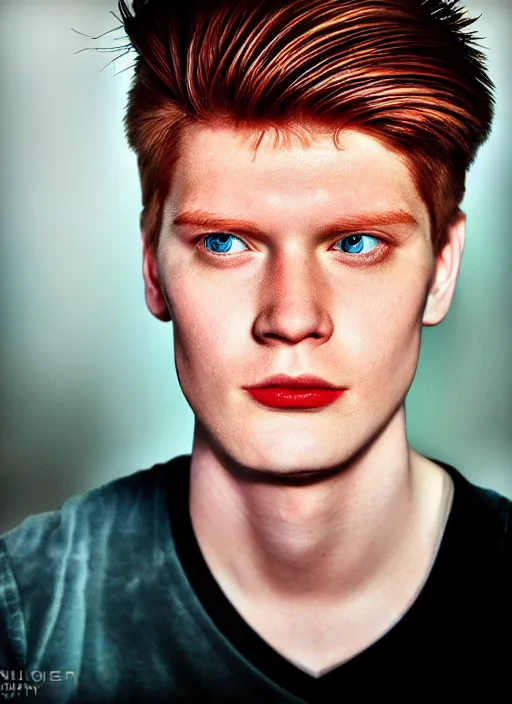 Image similar to 3 0 0 0 ( philip j. fry ) portrait photography feroflex photorealistic studio lighting ektachrome detailed intricate face details, ultradetails, beautiful face