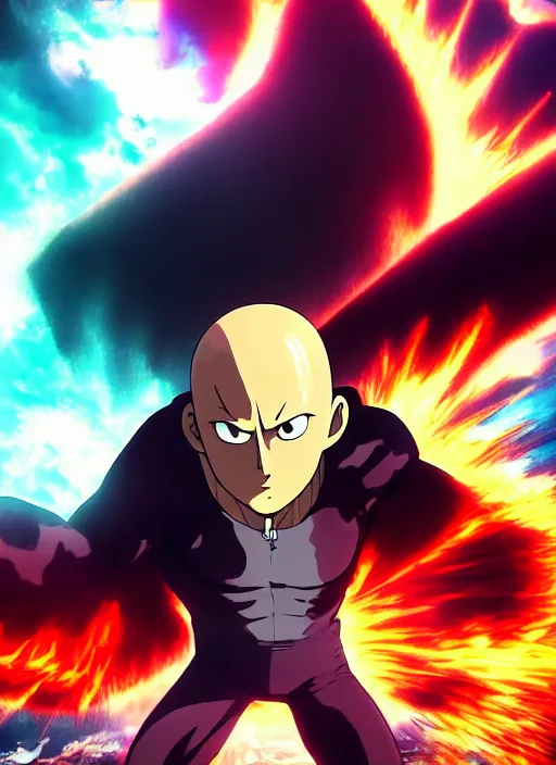 Saitama in an explosion - One-Punch Man wallpaper - Anime wallpapers -  #52861