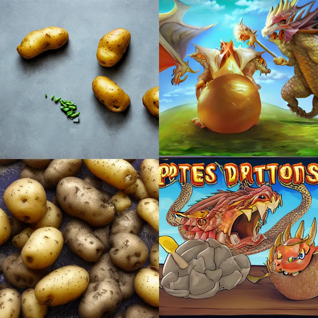 Prompt: Potatoes and Dragons