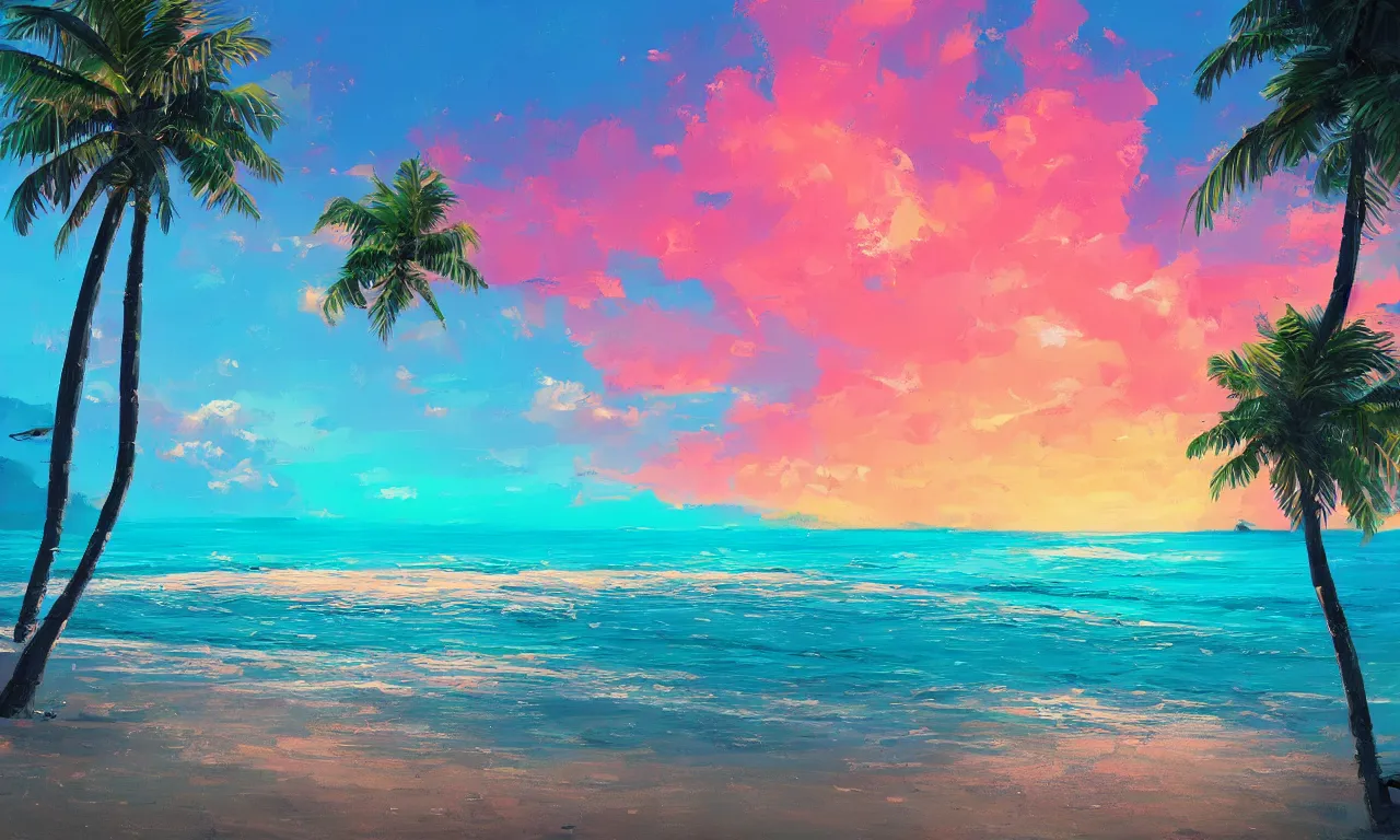 Image similar to paradise beach by alena aenami artworks in 4 k