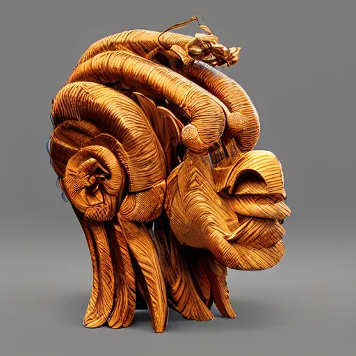 Prompt: wooden sculpture ark, intricate and vibrant color details, zbrush, hyper realistic, golden ratio, macro lens, unreal engine,, vibrant color