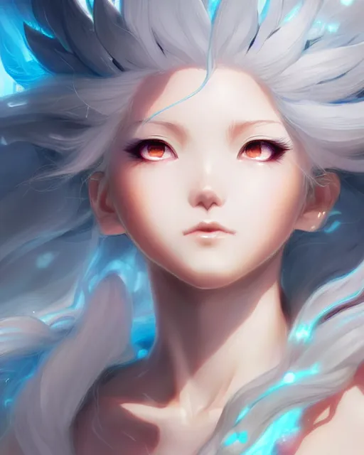 Prompt: character concept art of an anime thunderstormy cloud goddess | | cute - fine - face, pretty face, realistic shaded perfect face, fine details by stanley artgerm lau, wlop, rossdraws, james jean, andrei riabovitchev, marc simonetti, and sakimichan, tranding on artstation