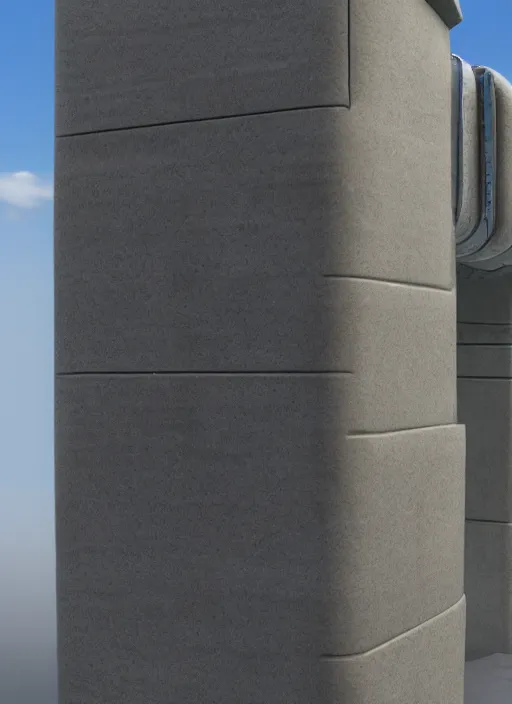 Image similar to highly detailed architecture render of a futuristic metallic monument stele standing on the road archdaily made in unreal engine 4