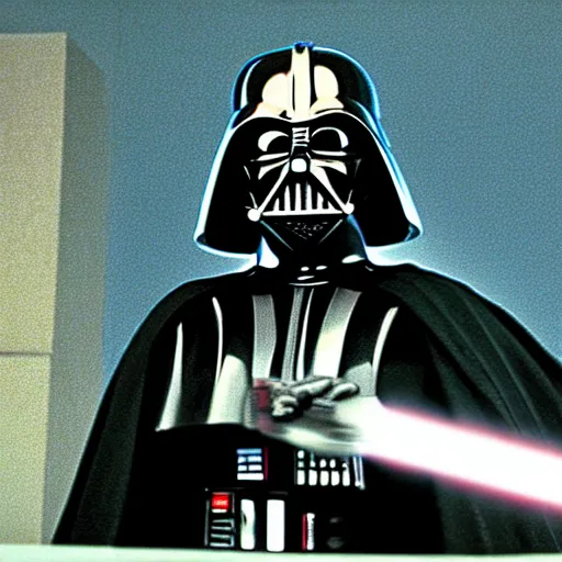 Prompt: darth vader as a character in Office Space (1999)