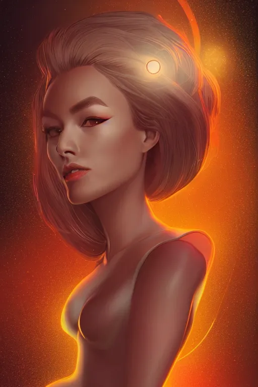 Image similar to lighting, a simple vector based illustration of a beautiful female space solder, by ross tran, artgerm, surrealism