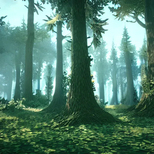 Prompt: a forest with trees made of large vodka bottles, intricate linework, sharp focus, smooth, octopath traveler, final fantasy, unreal engine, dramatic lighting, ethereal, 8 k