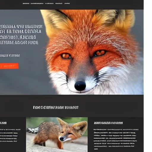 Image similar to web site home page template themed to foxes