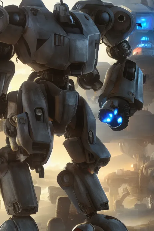 Image similar to mechwarrior 5 : mercenaries mech megaman transformer robot boss tank engine game octane render, 4 k, hd 2 0 2 2 3 d cgi rtx hdr style chrome reflexion glow fanart, global illumination ray tracing hdr fanart arstation by ian pesty by jesper ejsing pixar and disney unreal zbrush central hardmesh