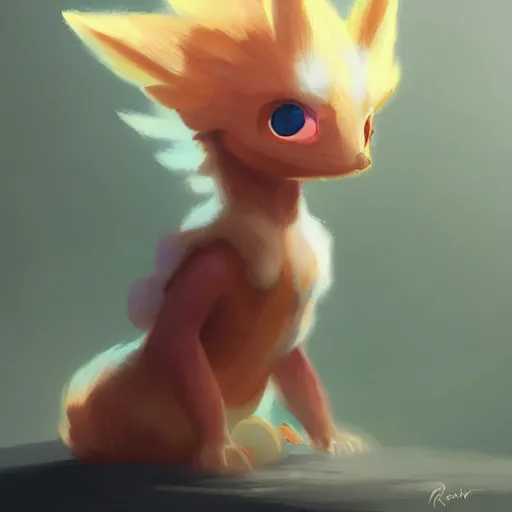 Image similar to vulpix, Greg rutkowski, Trending artstation, cinematográfica, digital Art