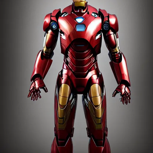 Image similar to rusted and overgrown iron man suit, 4k realistic photo