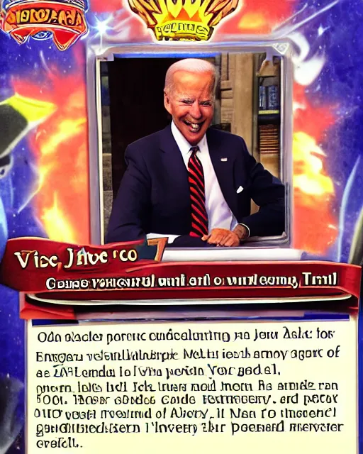 Image similar to biden on yugioh card.