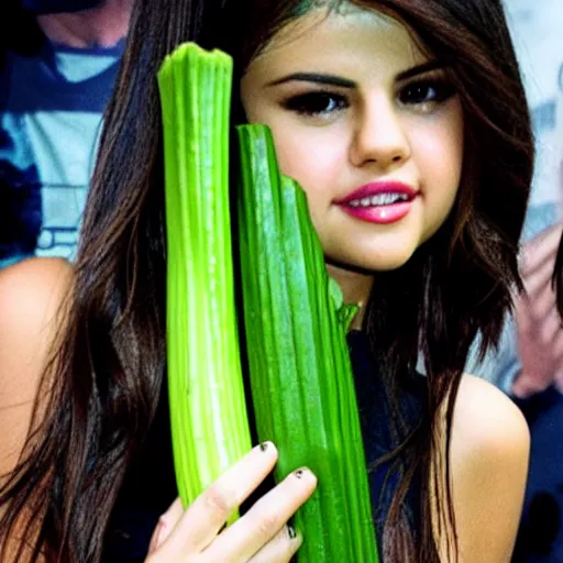 Image similar to selena gomez is celery!!!!!!