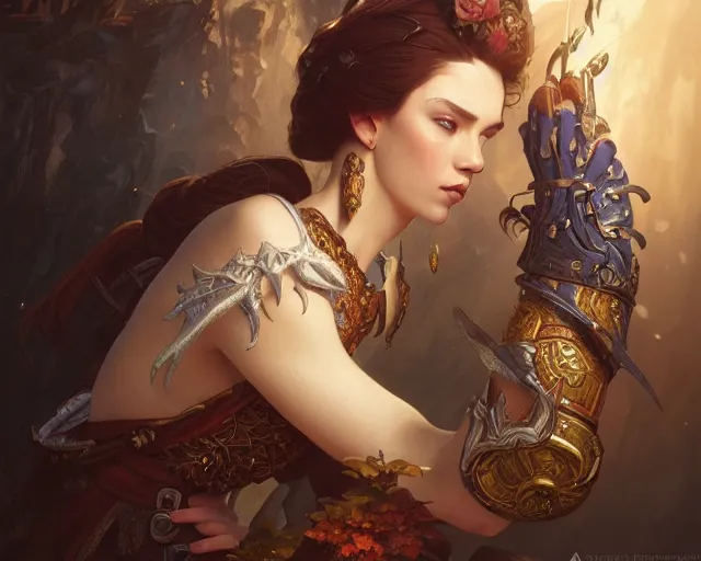 Image similar to photography of ferdinand du puigaudeau, deep focus, d & d and mtg, fantasy, intricate, elegant, highly detailed, digital painting, artstation, concept art, matte, sharp focus, illustration, hearthstone, art by artgerm and greg rutkowski and alphonse mucha