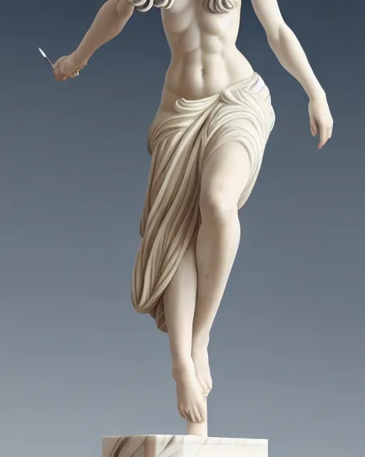 Image similar to Anime as Greek smoothed Sculpture girl cute-fine-face, marble pretty face, realistic shaded Perfect face, fine details. Anime. marble statue sculpture long drapping dress realistic shaded lighting by Ilya Kuvshinov katsuhiro otomo ghost-in-the-shell, magali villeneuve, artgerm, rutkowski, WLOP Jeremy Lipkin and Giuseppe Dangelico Pino and Michael Garmash and Rob Rey