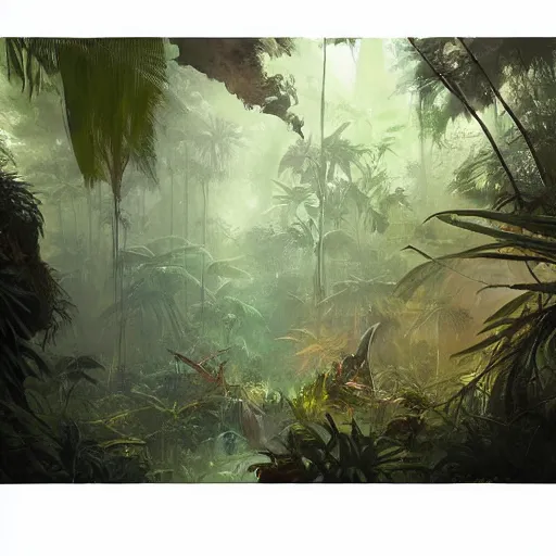 Prompt: jungle by greg rutkowski, lsd hallucination