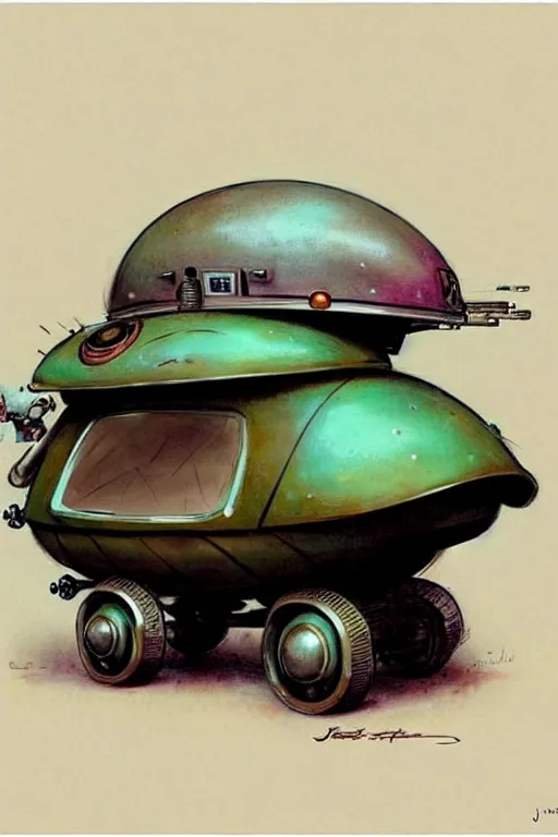 Image similar to ( ( ( ( ( 1 9 5 0 s retro future android robot fat robot turtle wagon. muted colors., ) ) ) ) ) by jean - baptiste monge,!!!!!!!!!!!!!!!!!!!!!!!!!