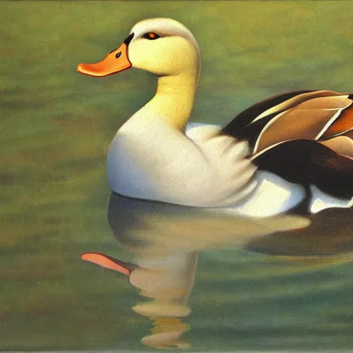 Image similar to a duck on the prowl oil painting sabin balasa