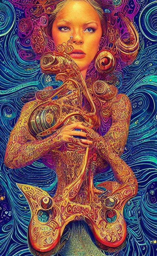 Image similar to detailed intricate amazing poster for a weird, euphonious and lamprophony beautiful woman on onlyfans in a turbulent ocean, by keith beltramini and tim white. pointillism. hypermaximalist. beautiful arabic patterns. unreal engine. trending on artstation.