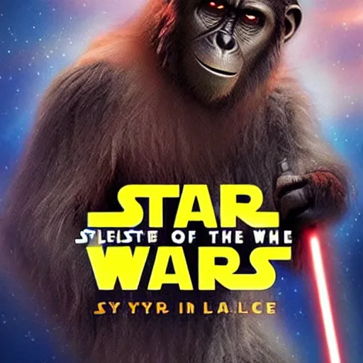 Image similar to star wars in style of planet of the apes