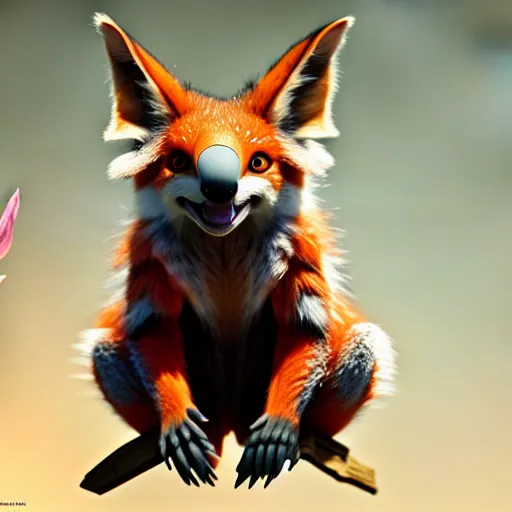 Image similar to weta disney pixar movie still macro close photo of anthropomorphic vulpes vulpes fulva wearing koala : : by weta, greg rutkowski, wlop, ilya kuvshinov, rossdraws, artgerm, octane render, iridescent, bright morning, anime, liosh, mucha : :