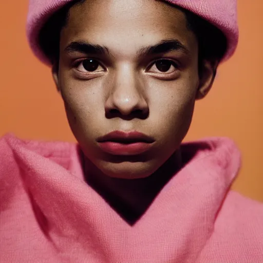 Image similar to realistic photoshooting for a new balenciaga lookbook, color film photography, portrait of a beautiful woman, closeup portrait, by photo in style of tyler mitchell, wes anderson, julia hetta, tim walker, petra collins, 3 5 mm,