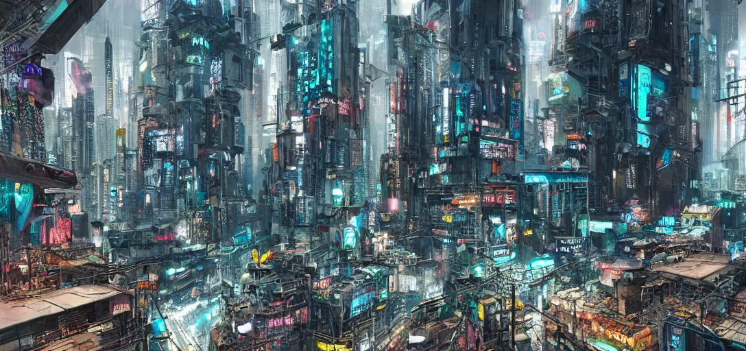 Prompt: upcycled city landscape, cyberpunk, cinematic shot, hyper realistic, hyper detailed