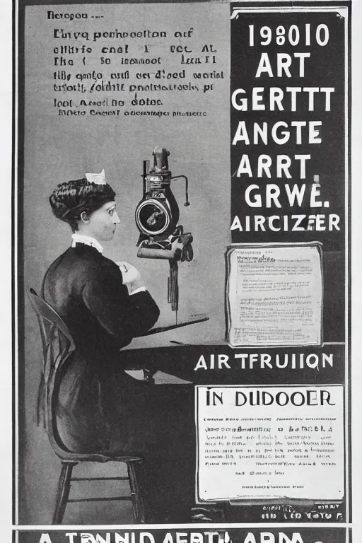 Image similar to 1 9 0 0 s advertisement for an ai art generator