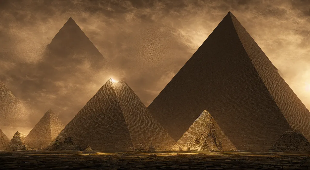 Prompt: ancient pyramid, parametric structure, cellular biology by glenn small, by ernst haeckel, by albert bierstadt photorealistic, zaha hadid, god rays, volumetric lighting, detailed, intricate, delicate, raytrace, octane, light fog, neon, bladerunner