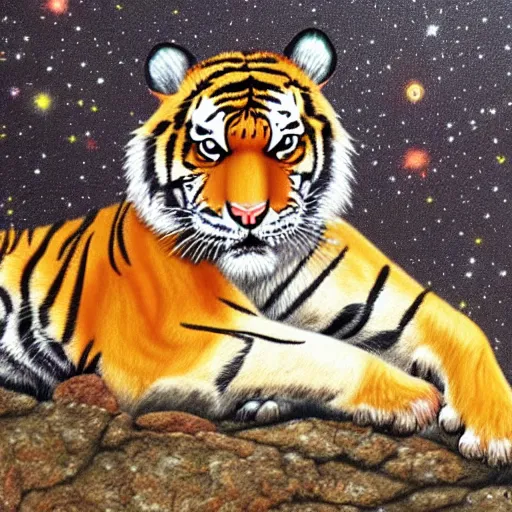 Image similar to tiger in the universe