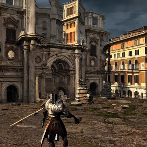 Prompt: The city of Rome featured in dark souls 1